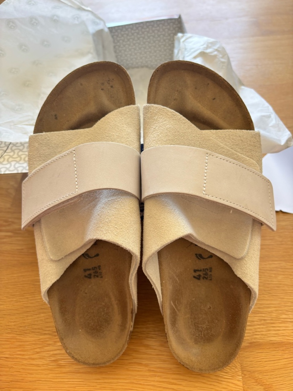 Birkenstock Kyoto in Modern Suede Antique White size 41